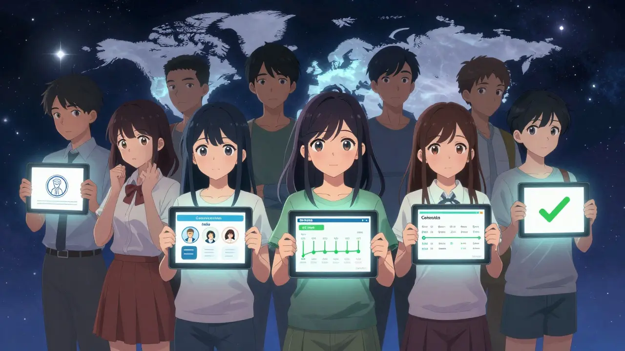 Diverse users experiencing the same app differently based on cultural values like hierarchy and collectivism.