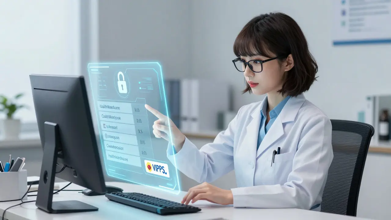 Anime pharmacist explaining safe online pharmacy options